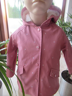 Dívčí přechodová bunda vyteplená kožíškem vel. 80 - Primark