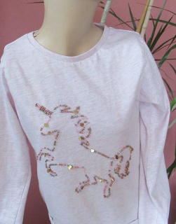 Dívčí tričko s dlouhým rukávem vel. 134 - Girlswear