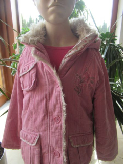 Zimní / Přechodová  zateplená manžestrová bunda včetně trička vel. 128 - Ladybird, Next