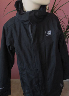 Černá 2v1 bunda, nepromokavá + odnímatelná fleecová podšívka vel.140 - Karrimor