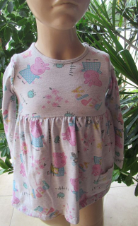 Dívčí šaty s dlouhým rukávem vel. 92 - Peppa Pig