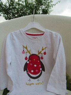 Dívčí vánoční tričko s dlouhým rukávem vel. 92 - Matalan