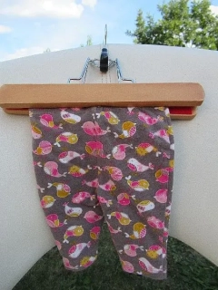 Kojenecké legíny s růžovými ptáčky vel. 56 - TU