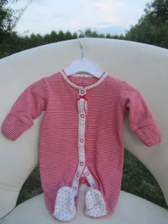 Dívčí bíločervený pruhovaný overal vel. 56 - Next