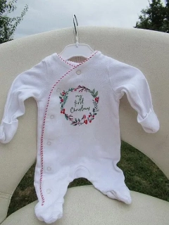 Unisex vánoční bílý overal " Mé první Vánoce" vel. 56 - TU